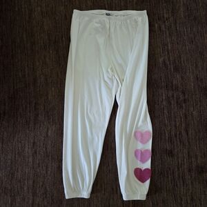 Beach Riot White Joggers with Pink Accents